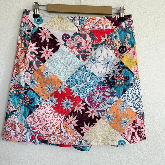 RipSkirt Hawaii M Floral Patchwork Mini Wrap Skirt Coverup Tropical Beach - Picture 1 of 10